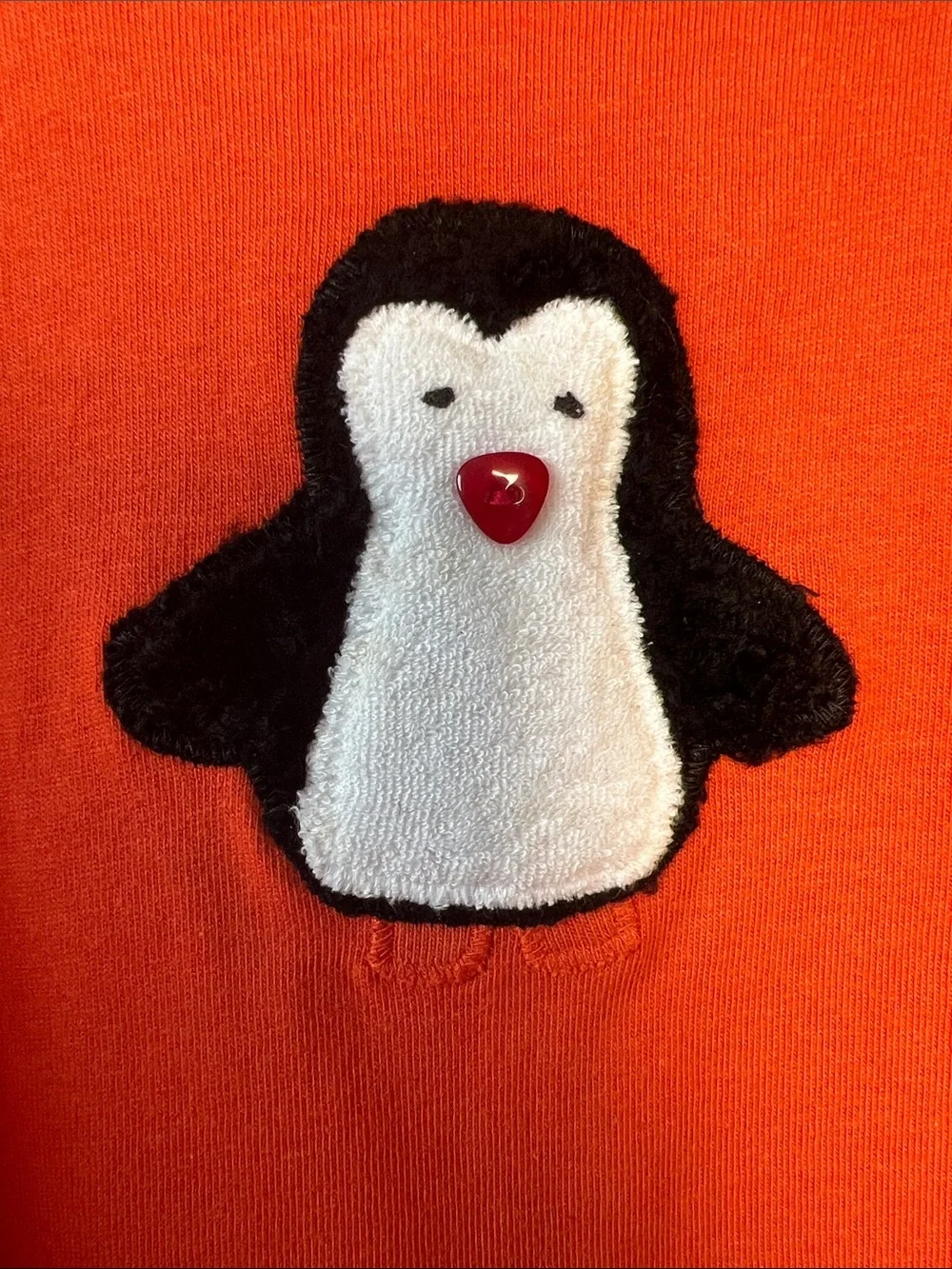 Vintage Kids Penguin Pajama/Leisure Set Long Sleeve Top & Checked Pants